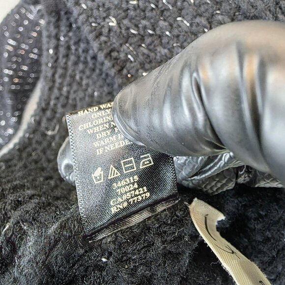 Ann Taylor Sweater Womens Small Black Cardigan Wool Acrylic Textured Collar - Picture 11 of 12